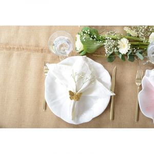 Assiette plate blanche en m&eacute;lamine  - lot de 6