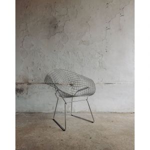 Chaise bertoia knoll en chrome n&deg;1182