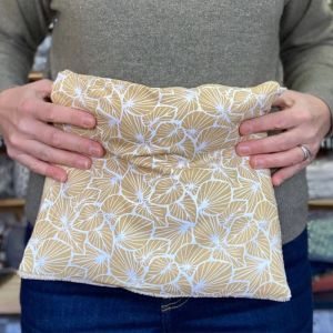 Bouillotte soin grandes zones graine de lin empl&acirc;tre naturel chaud froid