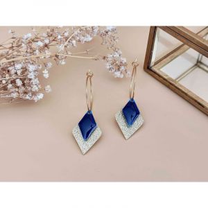 Boucles d'oreilles créoles losange