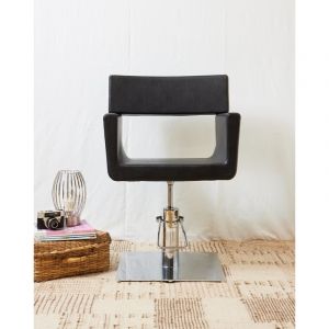 Fauteuil de coiffeur en cuir noir n&deg;825