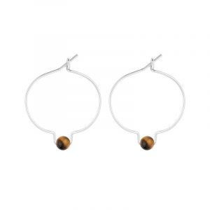 Boucles d'oreilles œil-de-tigre & arg