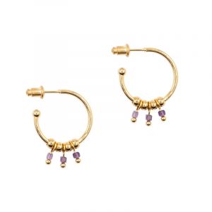 Boucles d'oreilles karia am&eacute;thyste