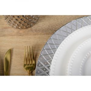 Dessous d'assiette en relief argent - lot de 6