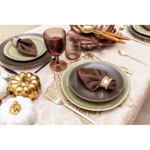 Dessous d'assiette &eacute;toile dor&eacute;e 38cm - lot de 6