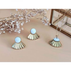 Coffret cadeau parure &eacute;ventail blanc