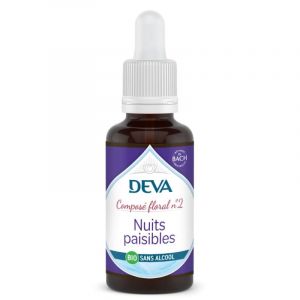 Nuits paisibles n&deg;2 - compos&eacute; floral bio deva - sans alcool 30ml