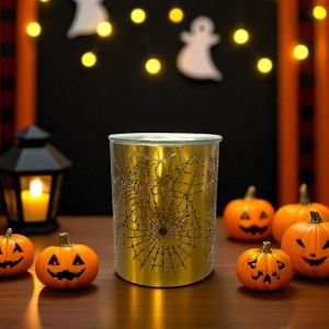 Br&ucirc;le-parfum halloween m&eacute;tal dor&eacute; &ndash; motif toile d&rsquo;araign&eacute;e &ndash; 50 ml