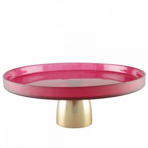 Plat à gâteaux framboise sur pied dore