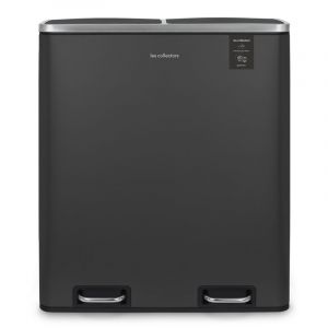 Poubelle &agrave; p&eacute;dale 2 x 30l, grey edition - n&deg;916