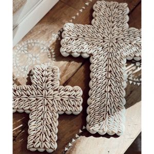 Suspension croix coquillage