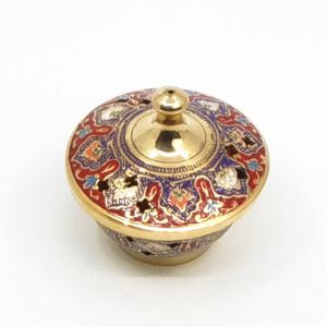 Encensoir bronze grav&eacute; - c&ocirc;nes & r&eacute;sines