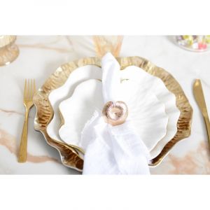 Dessous d'assiette n&eacute;nuphar dor&eacute; - lot de 6