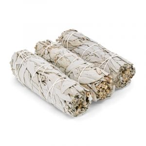 Lot de 3 b&acirc;tons de sauge blanche 100mm - purification d'ambiance - bivea