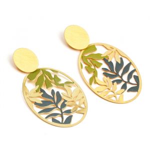 Boucles d'oreilles Orabella en laiton dor&eacute; fabrication artisanale