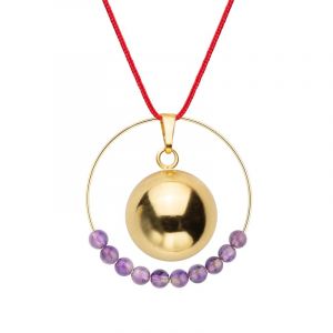 Bola am&eacute;thyste & cordon rouge