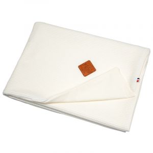 Couverture &eacute;t&eacute; coton nid d'abeille &eacute;cru