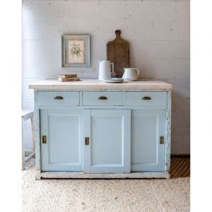 Long buffet en bois bleu ciel n&deg;738