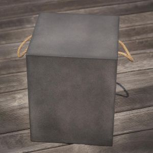 Cubix - tabouret r&eacute;sine finition b&eacute;ton - gris fonc&eacute;