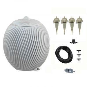 Arrosage goutte &agrave; goutte plantes et pot avec r&eacute;serve d'eau 10l - blanc