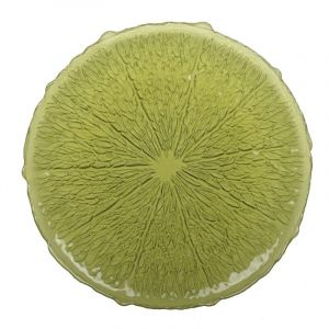 Assiette plate verte 28cm - citron