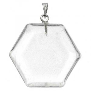 Pendentif hexagone en cristal de roche