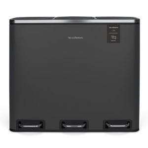Poubelle de tri &agrave; p&eacute;dale 3 x 18 l, grey edition - n&deg;990