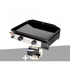 Plancha gaz &agrave; poser 2 br&ucirc;leurs solia 200 - somagic + support balcon
