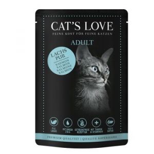 CAT'S LOVE Amour de Chat Nourriture Humide Chat Adulte en Gelée Classic Saumon Pur à l’huile de chardon et au persil 48x85 g