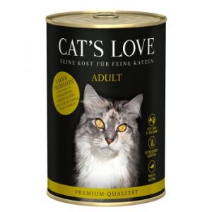 CAT'S LOVE Nourriture humide chat adulte Veau & dinde 6x400 g