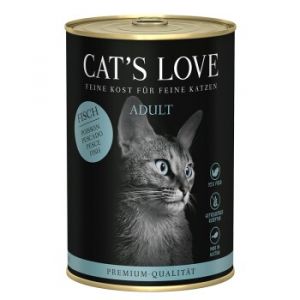 CAT'S LOVE Nourriture humide chat adulte Poisson pur 24x400 g