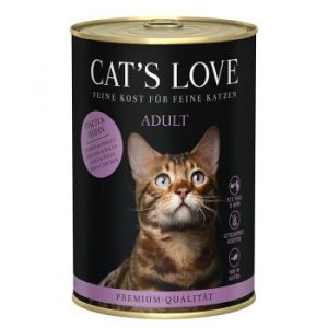 CAT'S LOVE Nourriture humide chat adulte Poulet et poisson 6x400 g