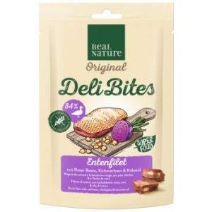 REAL NATURE Original Deli Bites 150 g Filet de canard avec betterave rouge, pois chiches et huile de coco