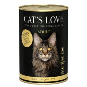 CAT'S LOVE Nourriture humide chat adulte Pur poulet 24x400 g