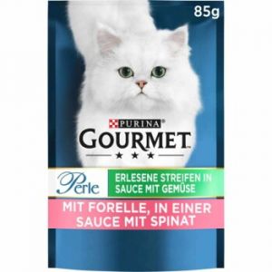 GOURMET Aiguillettes Perle 24 x 85g Truite et &eacute;pinards