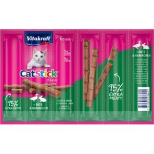 Vitakraft Cat-Stick mini 10 x 6 pièces Canard et lapin