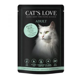 CAT'S LOVE Amour de Chat Nourriture Humide Chat Adulte en Gelée Classic dinde Pur à l’huile de saumon et gamman de chat 24x85 g