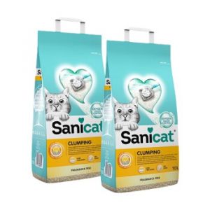 Sanicat Litière agglomérante sans parfum 10L 2x10 l