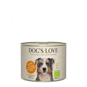 DOG'S LOVE Amour de Chien Nourriture Humide Chien, Adulte, Bio 6x200 g Dinde à l’amarante et au potiron