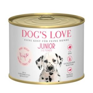 DOG'S LOVE Junior au bœuf et aux carottes 6x200 g