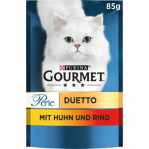 GOURMET Perle Duetto 24x85g Poulet et bœuf