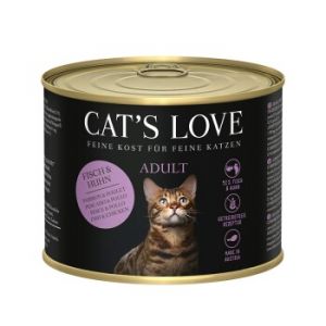 CAT'S LOVE Nourriture humide pour chat adulte Poulet et poisson 24x200 g