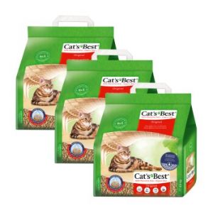Cat's Best Litière agglomérante biodégradable Original 3x4,3 kg