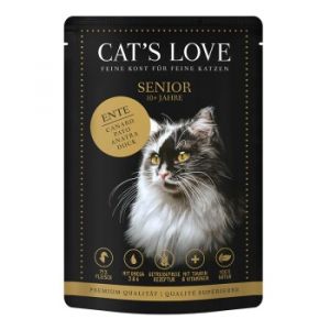 CAT'S LOVE Nourriture humide pour chat senior en gelée Canard 24x85 g