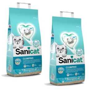 Sanicat Litière pour chat agglomérante au savon de Marseille 2x10 l