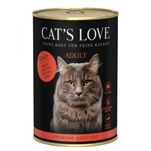 CAT'S LOVE Nourriture humide chat adulte Pur bœuf 6x400 g