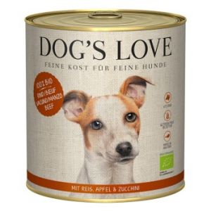 DOG'S LOVE Amour de Chien Nourriture Humide Chien, Adulte, Bio 6x800 g Bœuf au riz, aux pommes et aux courgettes