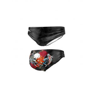 Maillot de bain turbo homme waterpolo samurai skull black print