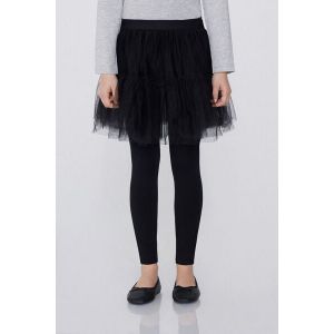 Tezenis Leggings avec Jupe en Tulle Fille Fille Noir Taille 8-9