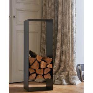 Range-bûches Newton Noir Givré Dixneuf Design